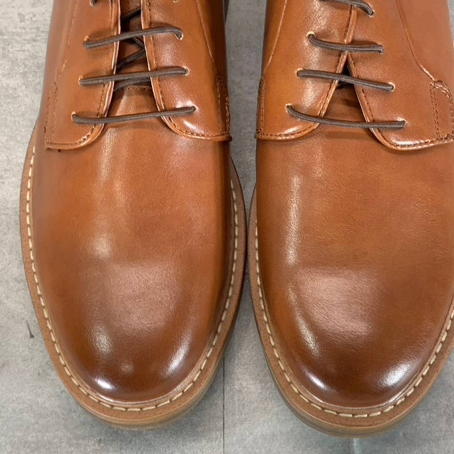 NICK GRAHAM Men's Brown Faux-Leather Dylan Lace-Up Oxfords SZ 8