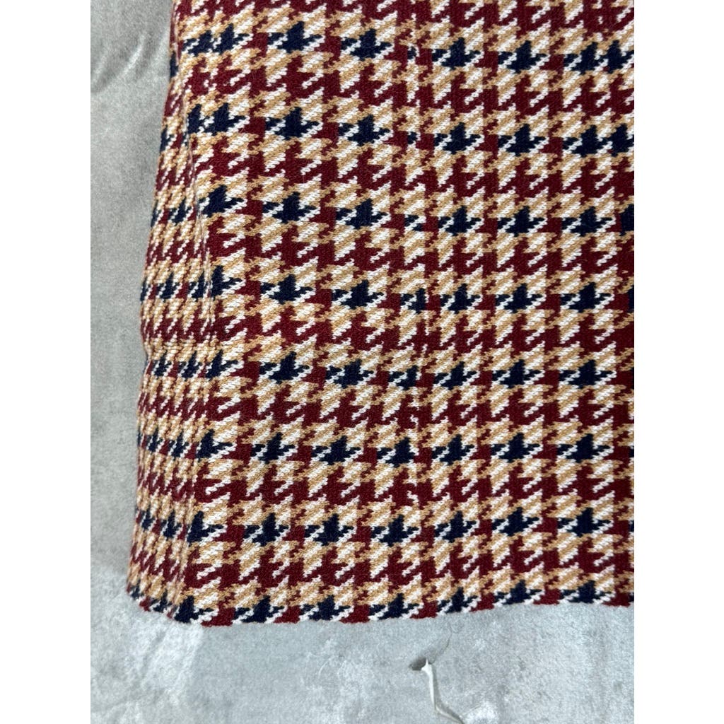 CIDER Women's Camel/Navy Houndstooth Printed Mini Skirt SZ S (US4)