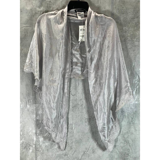 INC INTERNATIONAL CONCEPTS Women's Silver Crescent Scalloped Wrap SZ OS