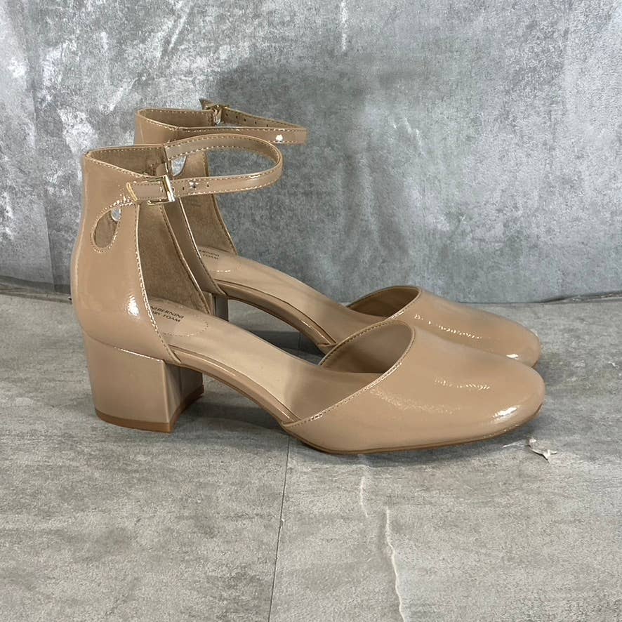 GIANI BERNINI Women's Nude Patent Izzee Memory Foam Two-Piece Pumps SZ 9