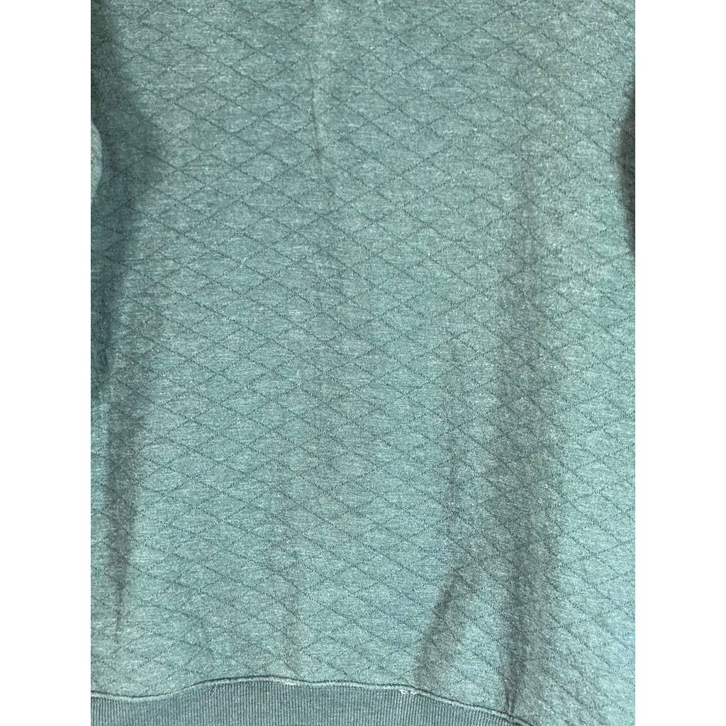 GOODFELLOW & CO Men's Green Diamond Quilted Snap Henley Pullover Sweatshirt SZ M