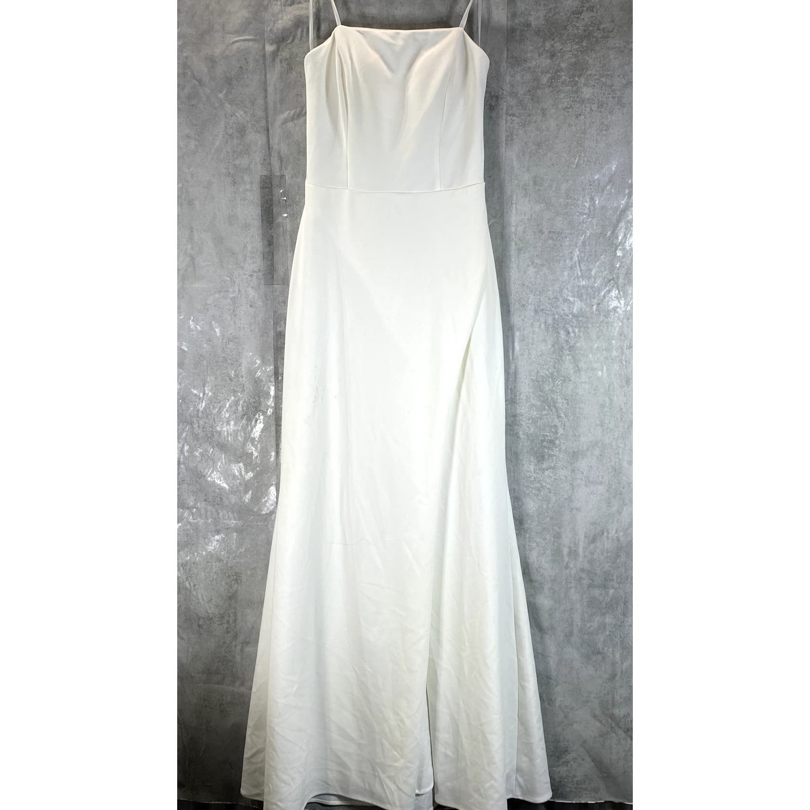 AQUA FORMAL Women's Ivory Strappy-Back Strapless Maxi Dress SZ 10