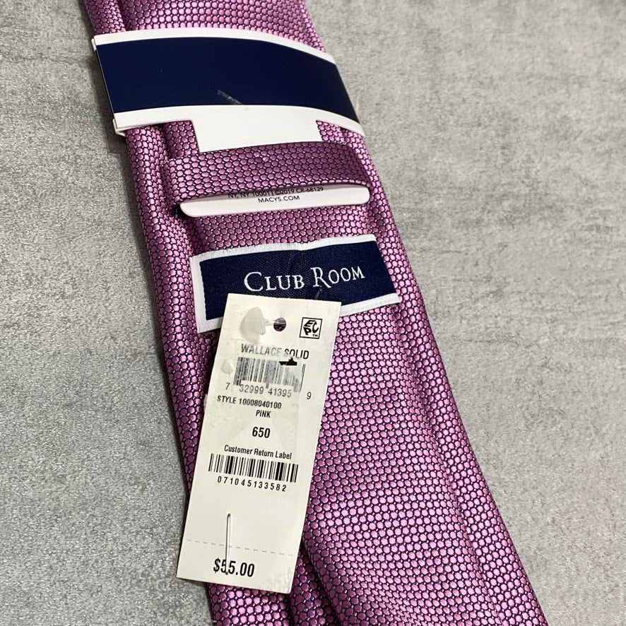 CLUB ROOM Men's Pink Honeycomb Texture Skinny Tie OS