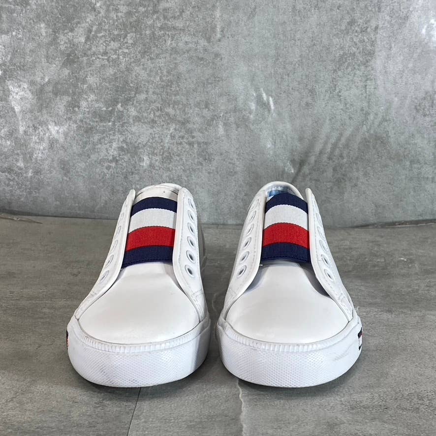 TOMMY HILFIGER Women's White Anni Round-Toe Laceless Slip-On Sneakers SZ 5