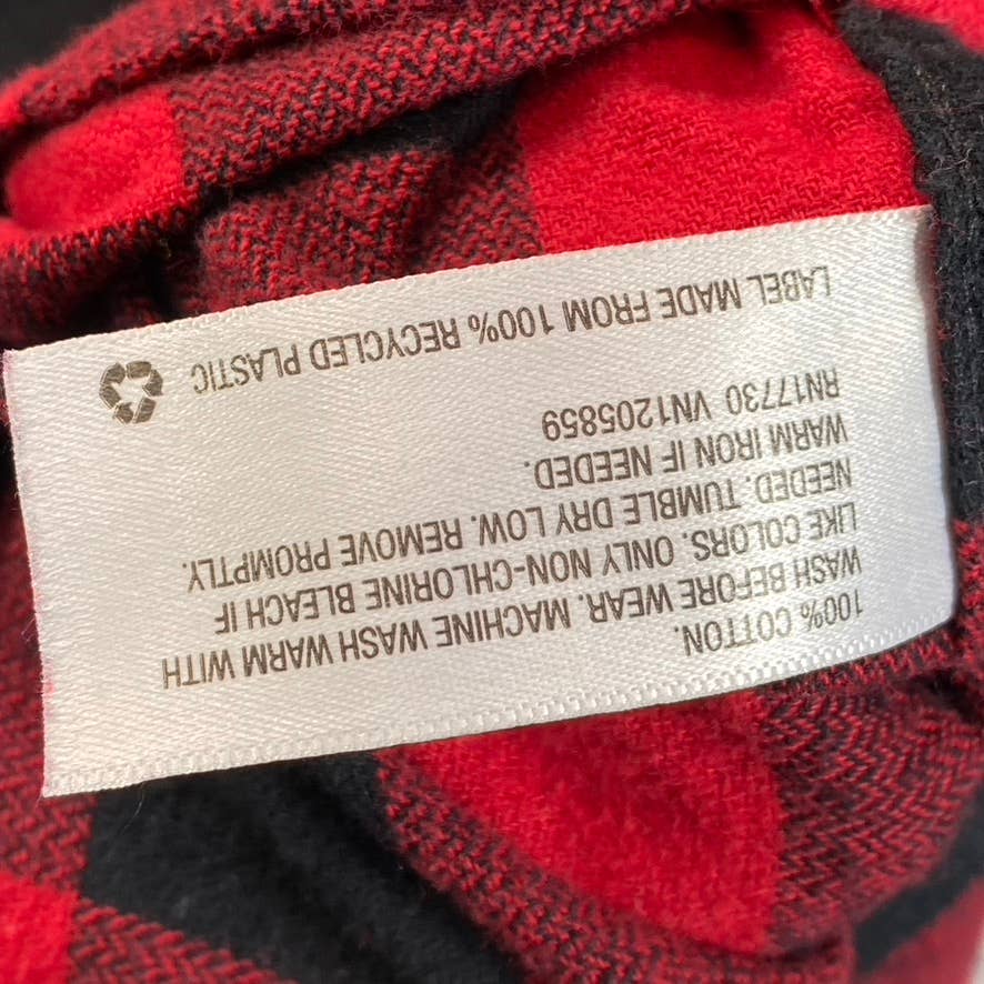 GOODFELLOW & CO Men's Red Midweight Flannel Long-Sleeve Button-Down Shirt SZ S