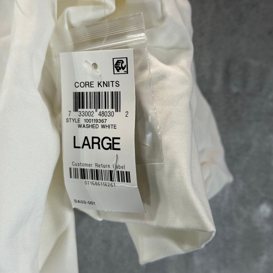 INC INTERNATIONAL CONCEPTS Women's White Cold-Shoulder Balloon-Sleeve Top SZ L