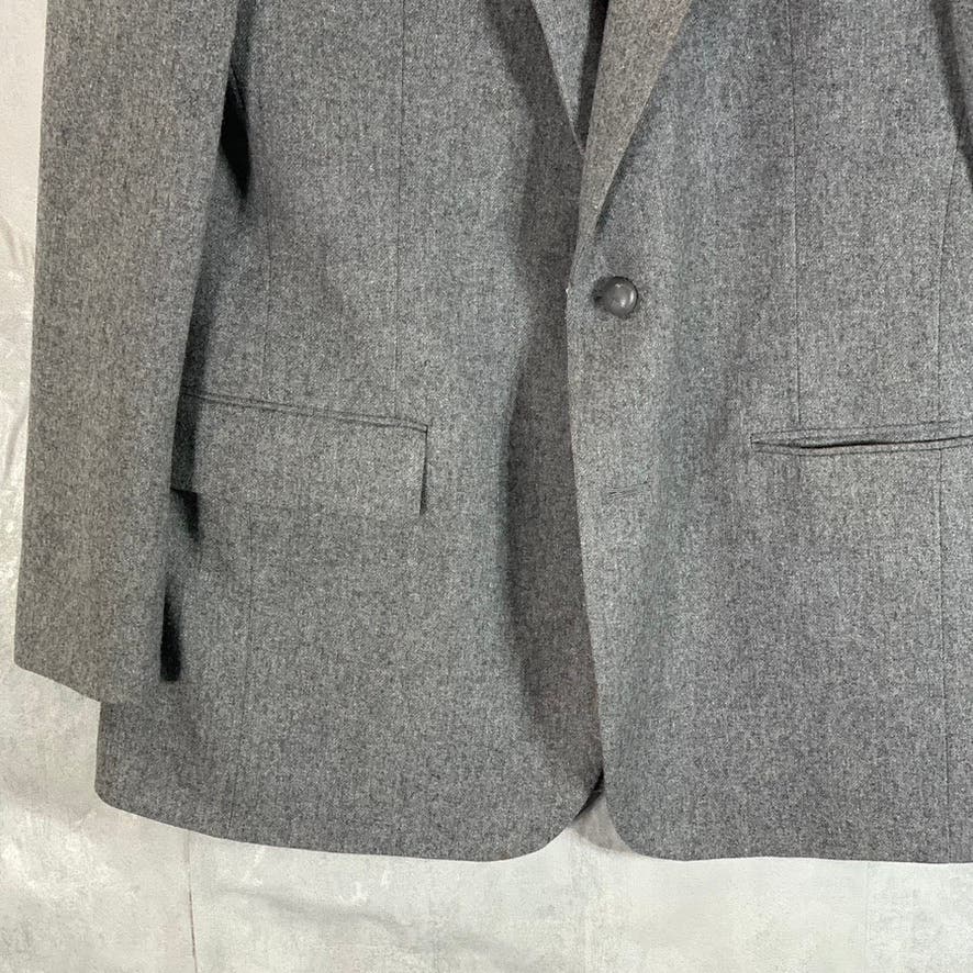 IMPERIAL BY HAGGAR Men's Heathered Gray One-Button Wool Sport Coat SZ 42L