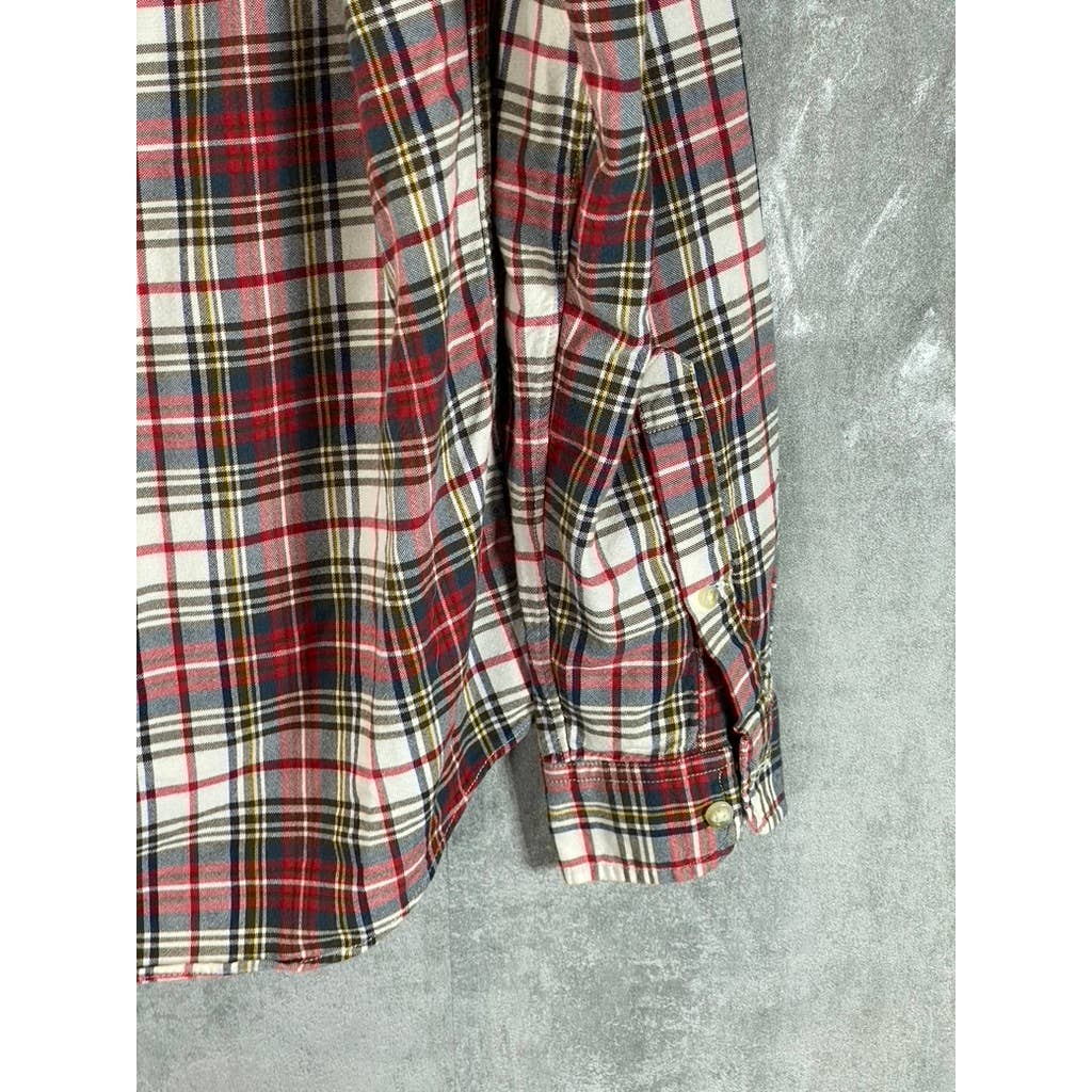 J.CREW Men's Red Plaid Slim Button-Up Long Sleeve Shirt SZ M