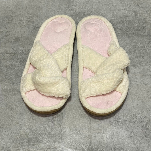 ISOTONER Beige Popcorn ECO Microterry Memory Foam Slide Slippers SZ L (8.5-9)