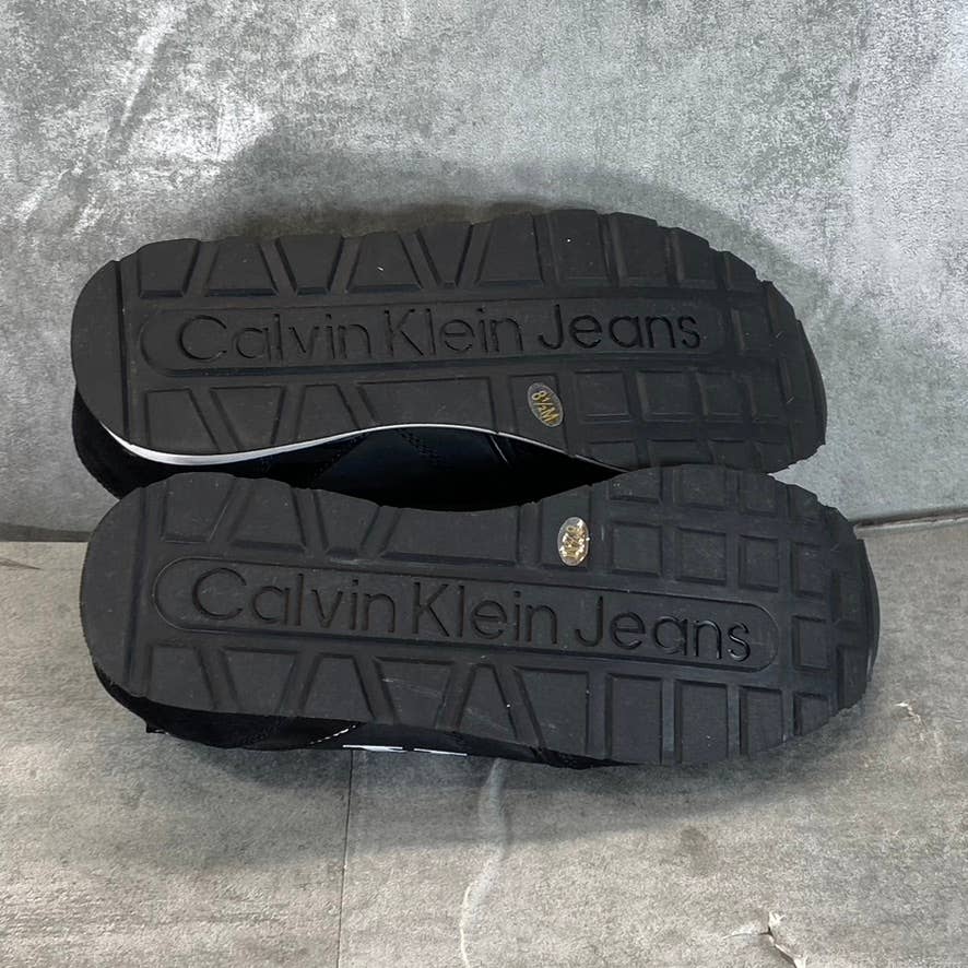 CALVIN KLIEN Women's Black Cayle Logo Casual Lace-Up Slip-On Sneakers SZ 8.5