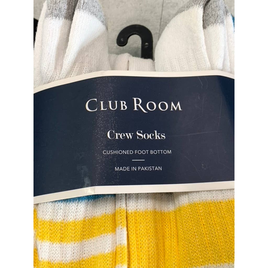 Club Room Men's Multi Striped 8-Pack Crew Socks SZ 10-13