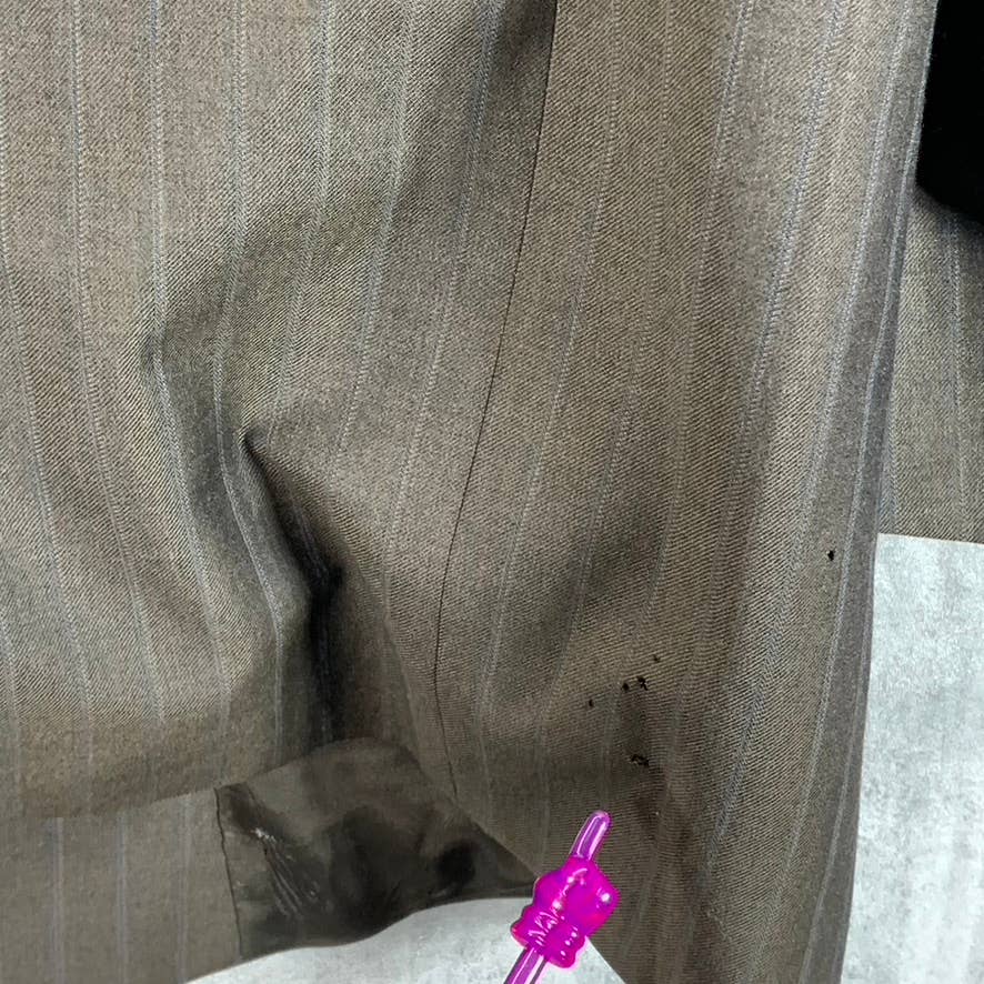 HART SCHAFFNER MARX Men's Long Brown Pinstripe Two-Button Suit Jacket SZ 42L