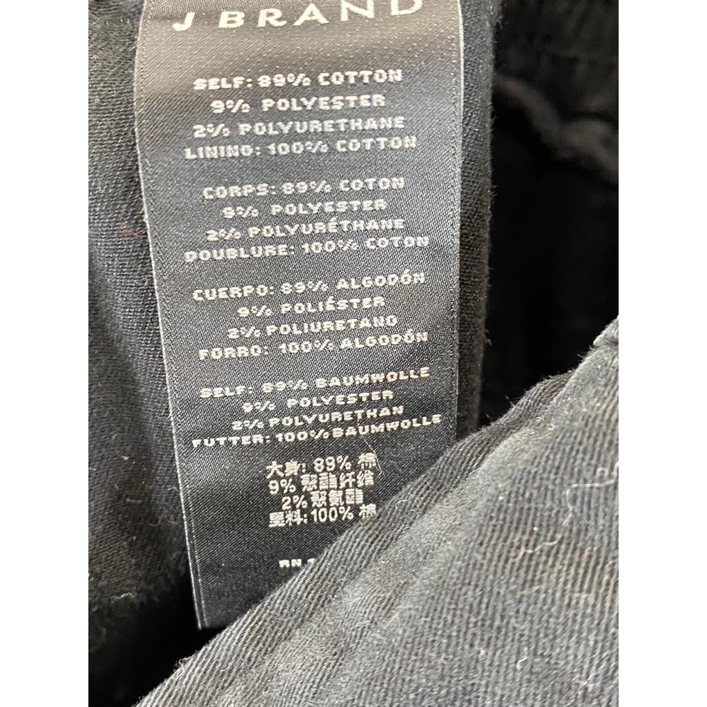 J BRAND Women's Black Solid Arkin Long Sleeve Zipper-Hem Playsuit SZ L