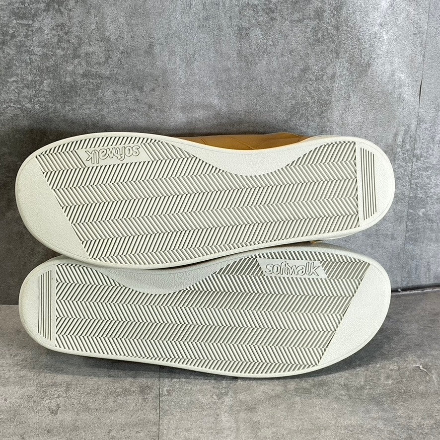 SOFTWALK Women's Camel Leather Athens Round-Toe Lace-Up Sneakers SZ 9