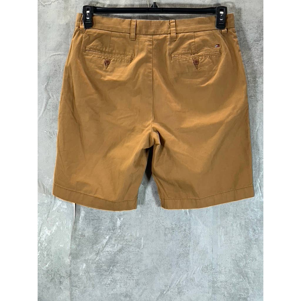 TOMMY HILFIGER Men's Khaki Classic-Fit Th Flex Flat-Front Shorts SZ 34