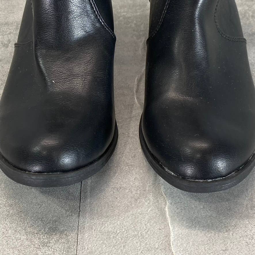 SUN+STONE Women's Black Abby Double-Zip Memory Foam Block-Heel Booties SZ 6