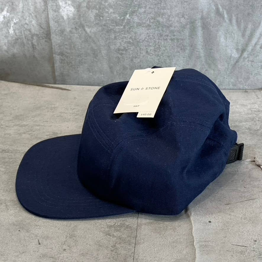 SUN+STONE Men's Navy Solid Panel Adjustable Baseball Cap SZ OS