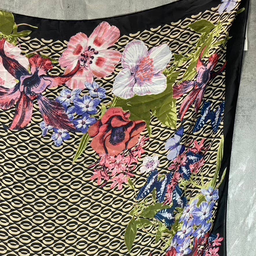 GIANI BERNINI Women's Brown Floral-Print Square Loop Scarf SZ OS