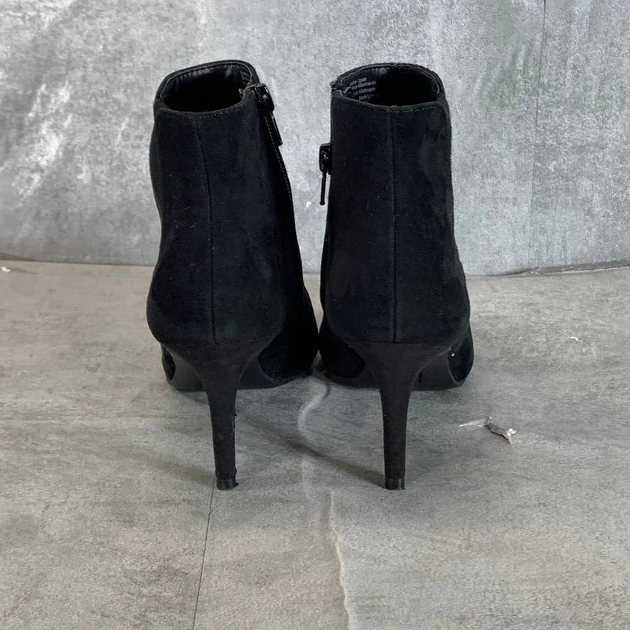 ALFANI Step N' Flex Women's Black Micro Jacklynne Pointed-Toe Dress Booties SZ 6