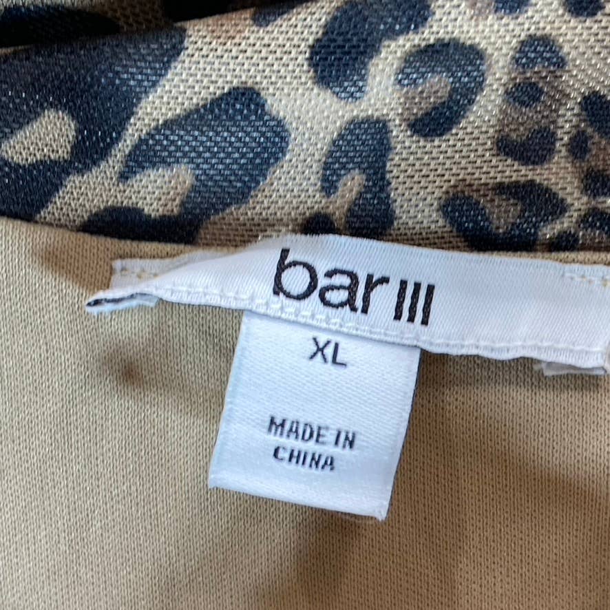 BAR III Women's Cheetah Printed Sleeveless Mock-Neck Cutout Bodycon Dress SZ XL