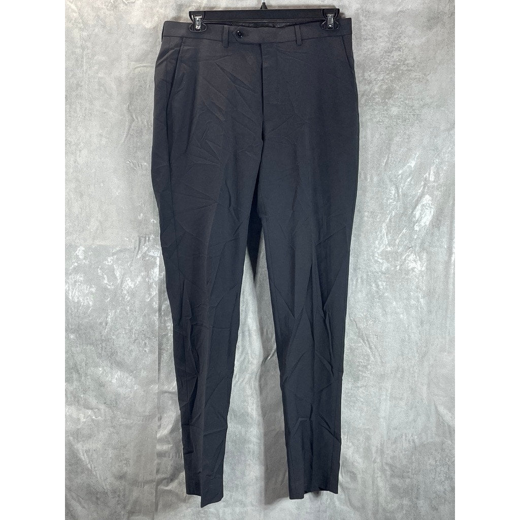 BAR III Men's Charcoal Solid Skinny-Fit Wrinkle-Resistant Wool Pants SZ 34X34