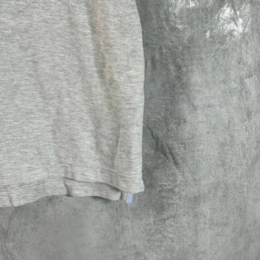 TOMMY HILFIGER Men's Heather Grey Classic-Fit Pique Short-Sleeve Polo Shirt SZ L