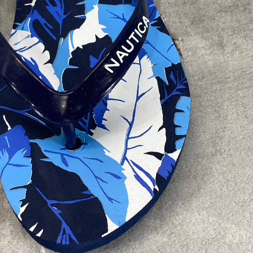 NAUTICA Women's Navy/White Palm Hatcher 25 Slip-On Flop Flop Sandals SZ 6