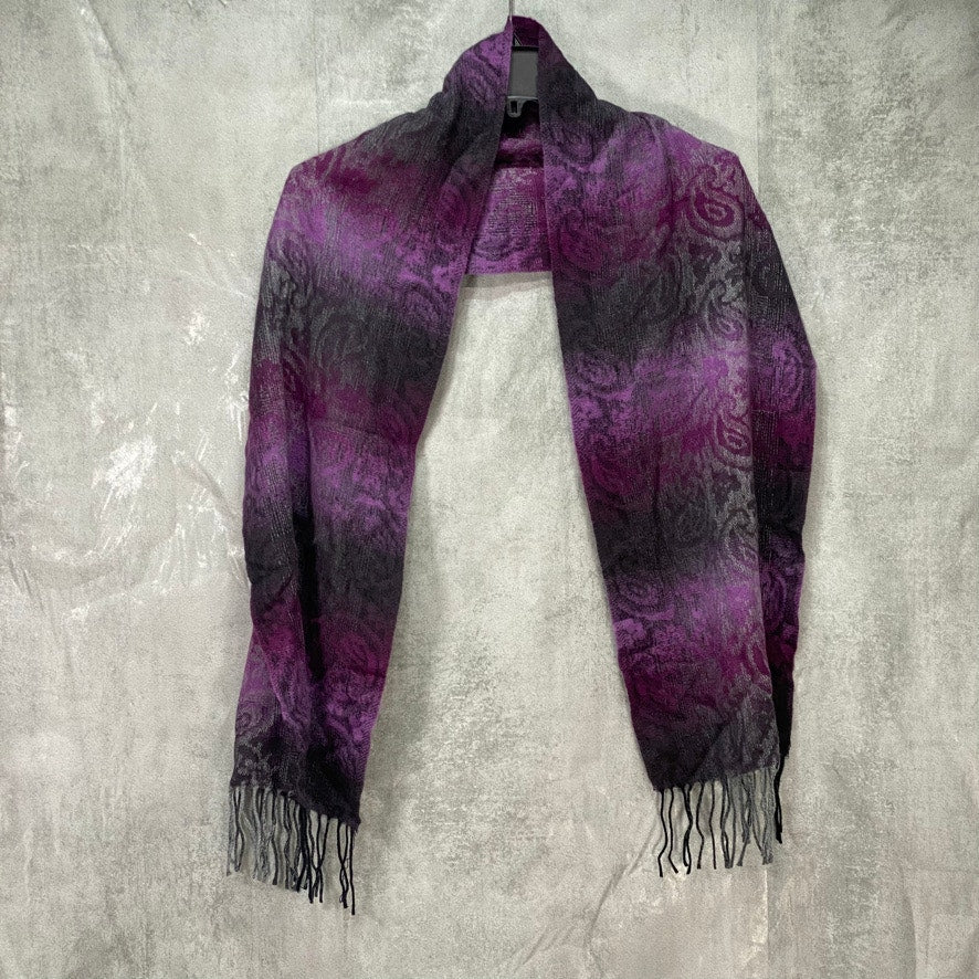 STEVE MADDEN Purple Mid Weight Ombre Paisley Muffler Scarf OS
