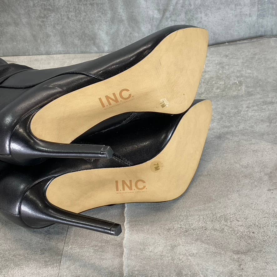 INC INTERNATIONAL Women's Black Iyonna Over-The-Knee Slouch Stiletto Boots SZ 7