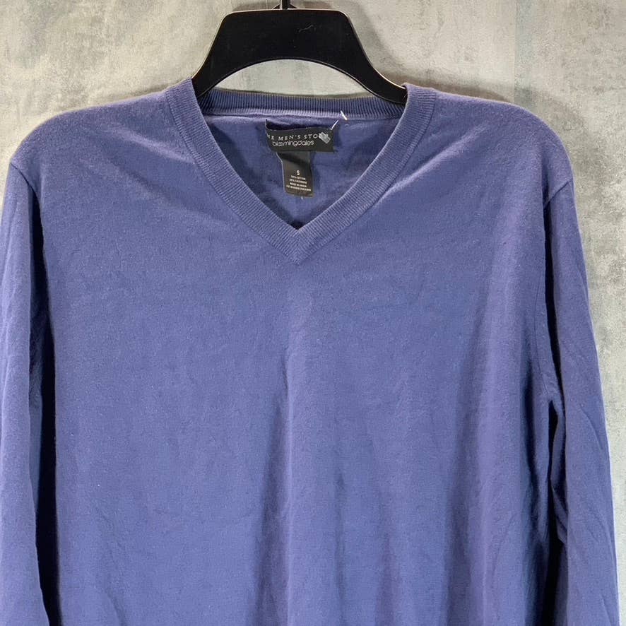 THE MEN'S STORE BLOOMINGDALES Men's Navy V-Neck Pullover Sweater SZ S
