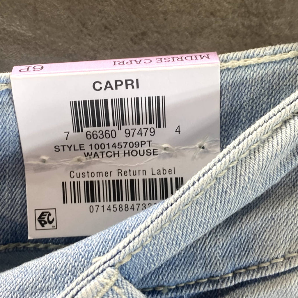 STYLE & CO Women's Petite Watch House Mid-Rise High-Cuff Capri Jeans SZ 6P