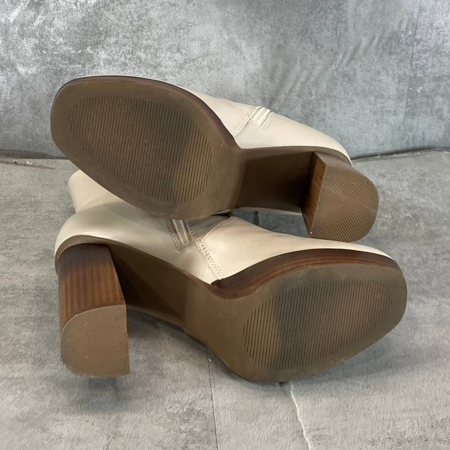 DV By Dolce Vita Women's Ivory Marigold Side-Zip Stacked-Heel Platform Boots SZ9