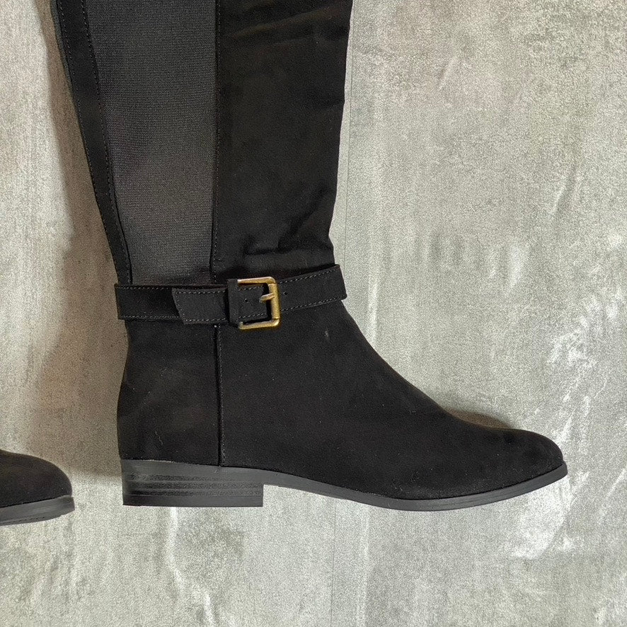 STYLE & CO Women's Black Kimmball Block-Heel Full Side-Zip Over-The-Knee Boots