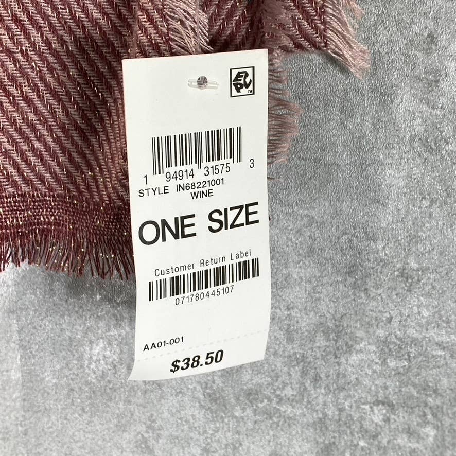 INC INTERNATIONAL CONCEPTS Women's Wine Two-Tone Shine Scarf SZ OS