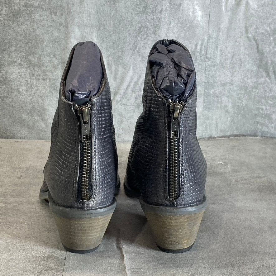 JOURNEE COLLECTION Women's Black Leather Cassie Pointed-Toe Block-Heel Booties