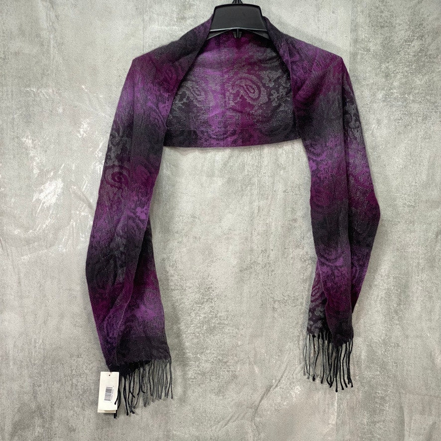 STEVE MADDEN Purple Mid Weight Ombre Paisley Muffler Scarf OS