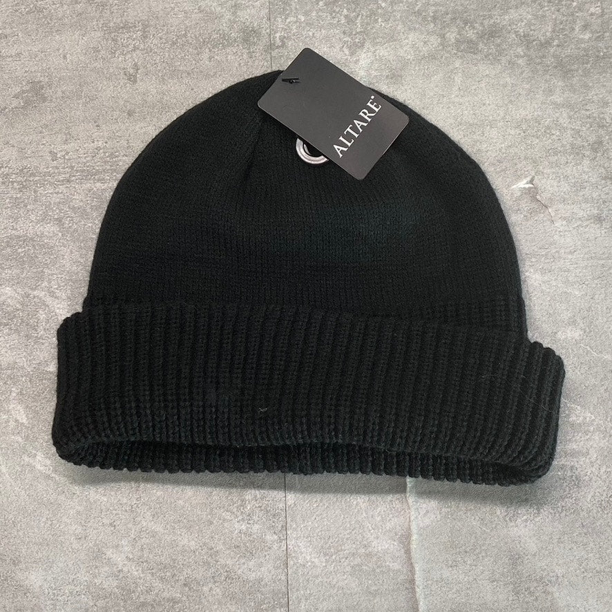 ALTRARE Men's Black Rib Knit Beanie SZ OS