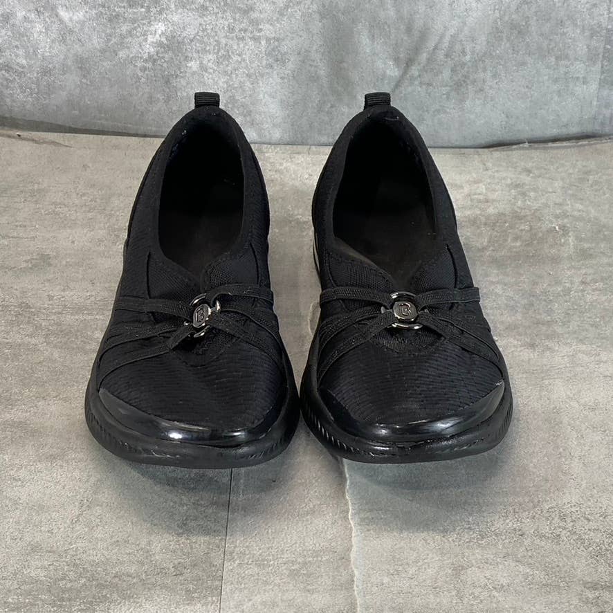 BZEES Women's Black Mesh Niche Washable Fabric Lightweight Slip-On Sneakers SZ 8