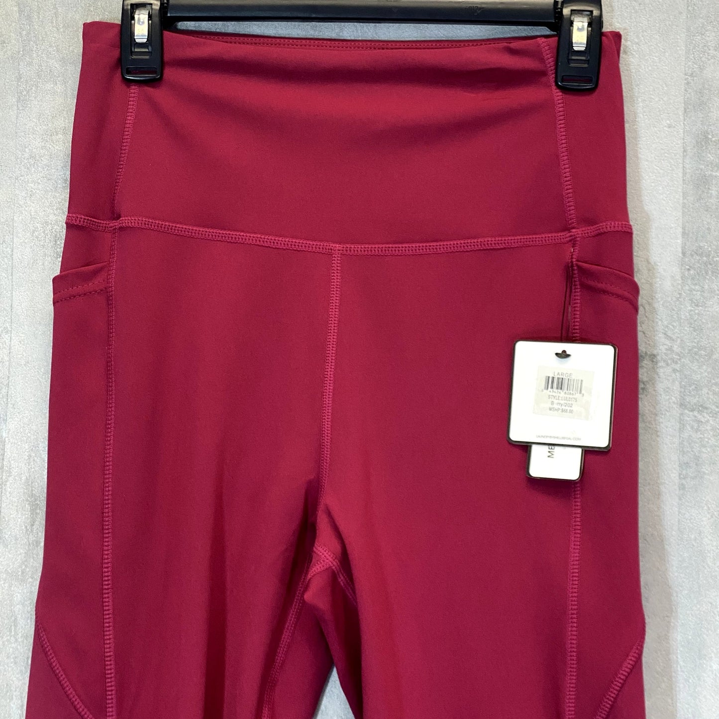 LAUNDRY By Shelli Segal Women's Solid Berry Side Media Pocket High-Rise Leggings SZ L