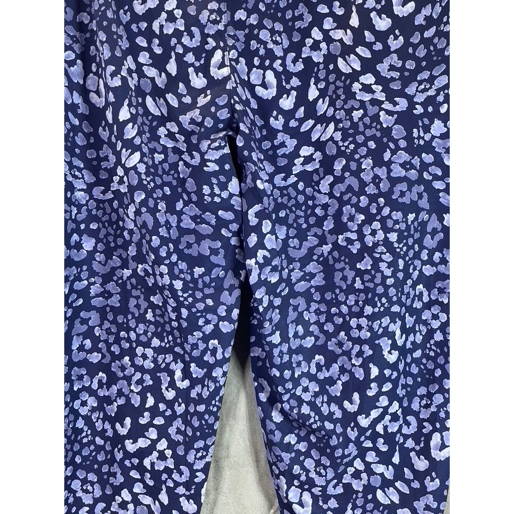 TOMMY BAHAMA Women's Blue Leopard Print Islandzone Pull-On Jogger Pant SZ XL