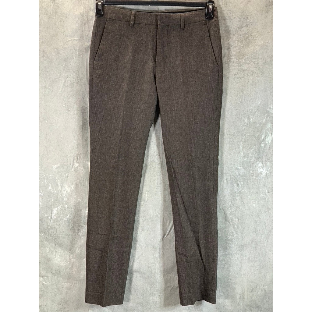 BONOBOS Men's Brown Plaid Tailored-Fit Dress Pants SZ 30X32