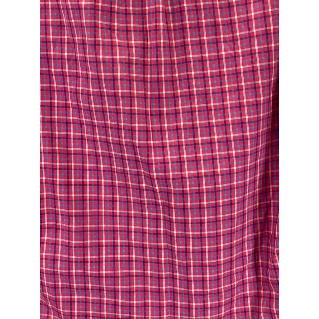 CLUB MONACO Men's Red Plaid Slim-Fit Button-Up Long-Sleeve Shirt SZ M