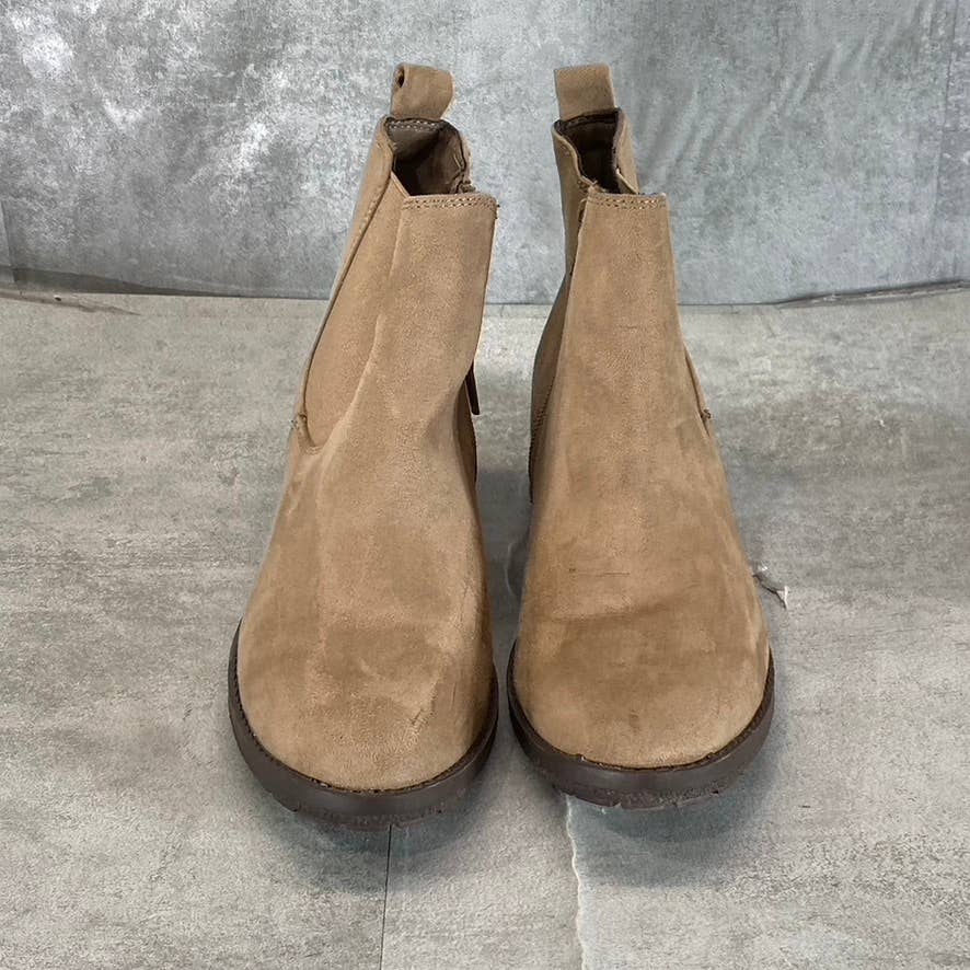 STYLE & CO Women's Taupe Gladyy Round-Toe Side-Zip Block-Heel Ankle Boots SZ 6