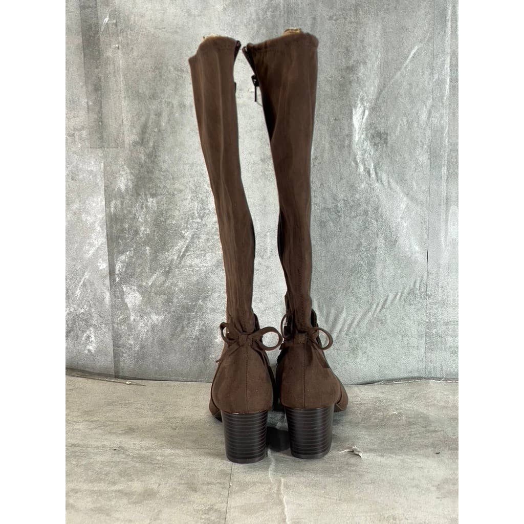 CHATRTER CLUB Women's Chocolate Jaccque Almond-Toe Block-Heel Tall Boots SZ 7