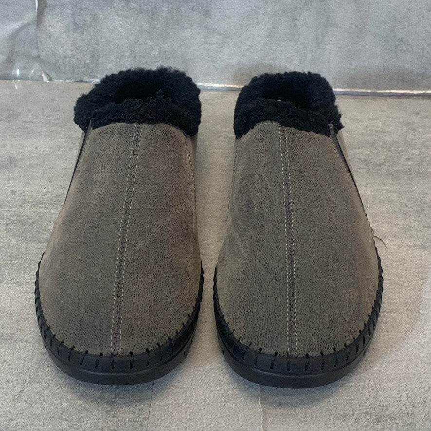 EASY STREET Grey Praire Comfort Faux Fur Round-Toe Slip-On Mules SZ 9.5