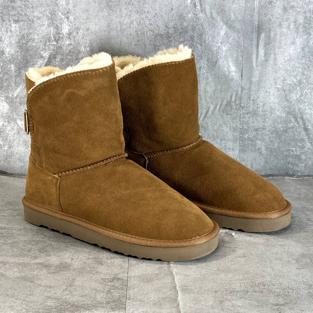 STYLE & CO Women's Chestnut Teenyy Cold-Weather Faux-Fur Spilt-Shaft Boots SZ 10