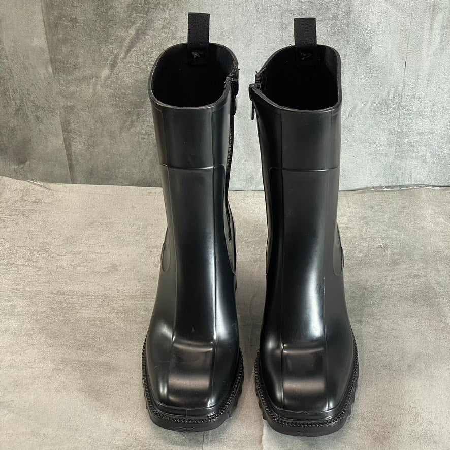INC INTERNATIONAL CONCEPTS Women's Black Everett Luge Sole Block-Heel Rain Boots