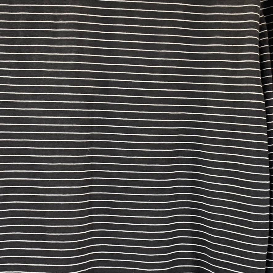 JACHS NEW YORK Men's Black Striped Classic-Fit Long-Sleeve Henley Shirt SZ S