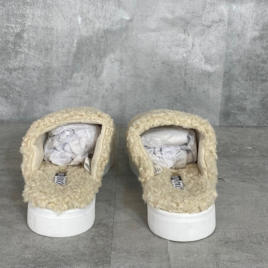 XOXO Natural Wild Cozy Faux Fur Slip-On Round-Toe Slippers SZ 8.5