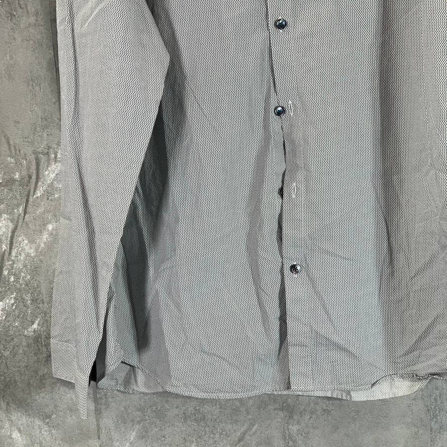 THEORY Men's Black/White Irving Tri Printed Button-Up Long Sleeve Shirt SZ 2XL